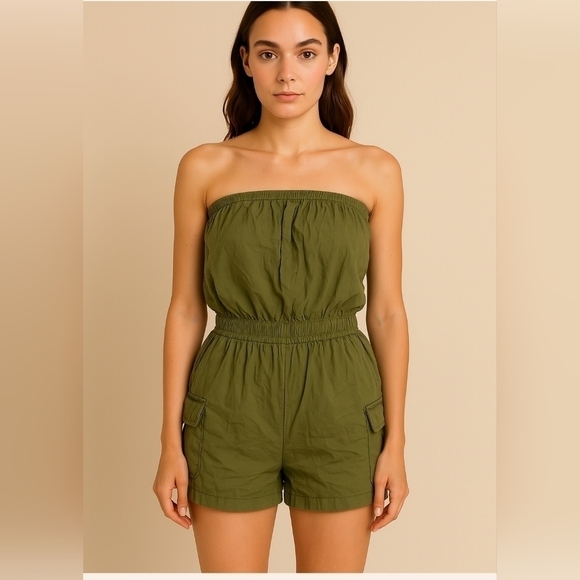 Jolie & Joy Women Khaki/ 100% Rayon/ Romper Size 1X - Picture 1 of 11
